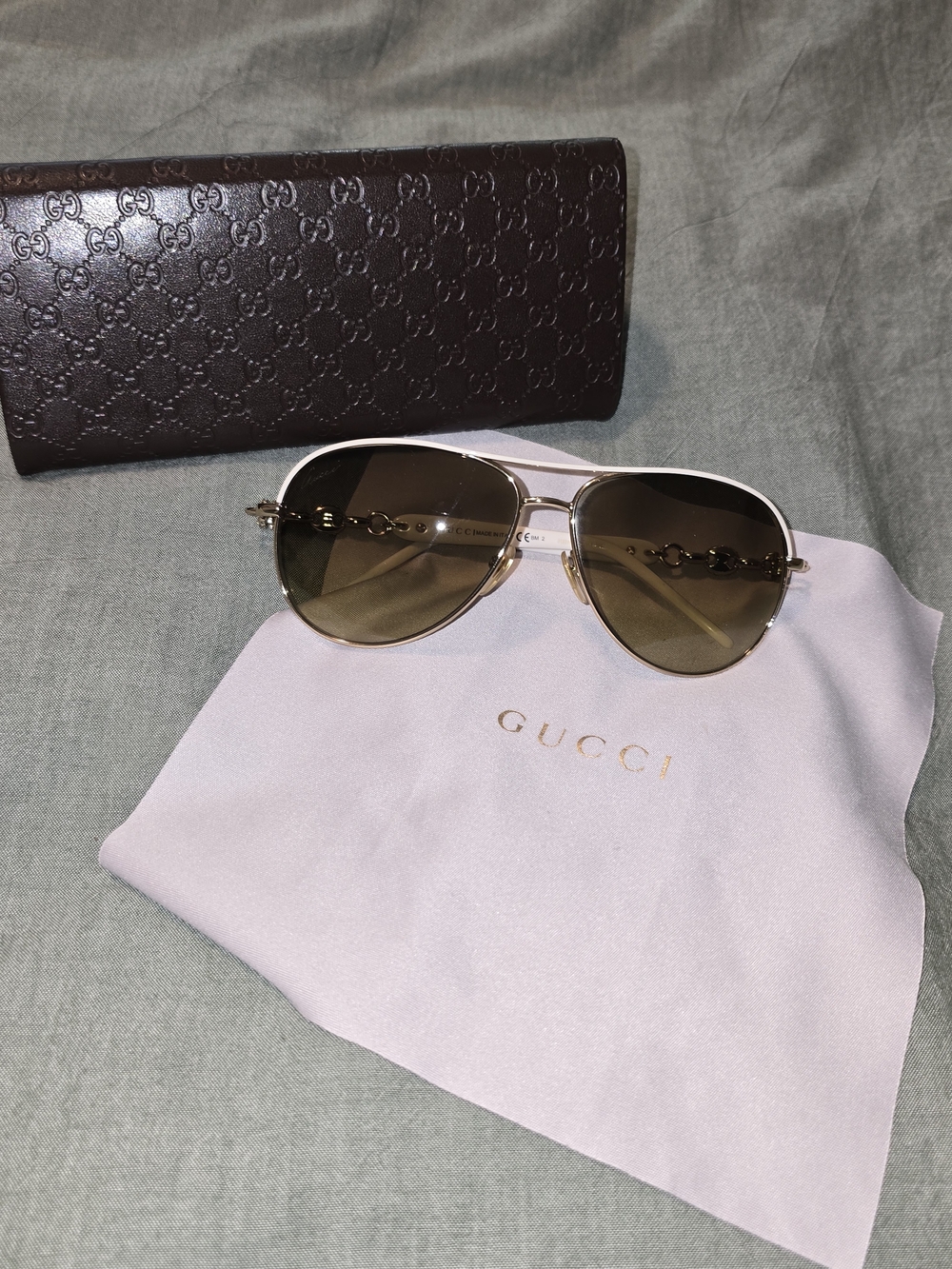 Womens Gucci Aviator Sunglasses in Brown